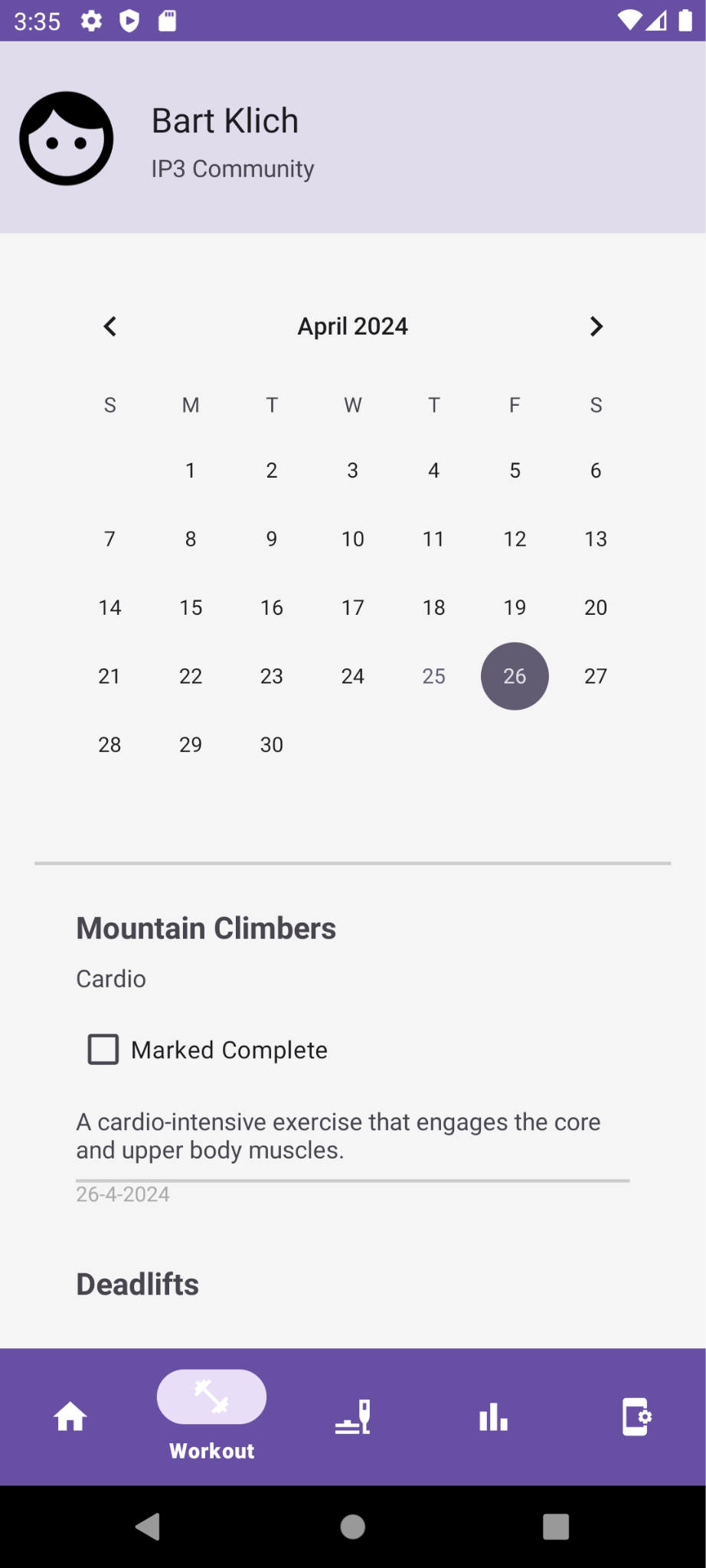 Personal Trainer App
